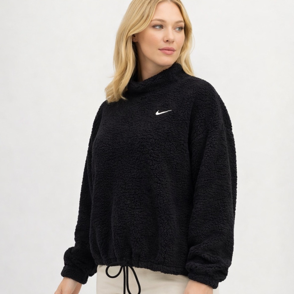 Nike Therma-FIT Sherpa Fleece Pullover Black XS | Teddy Sweatshirt 🖤 outdoor